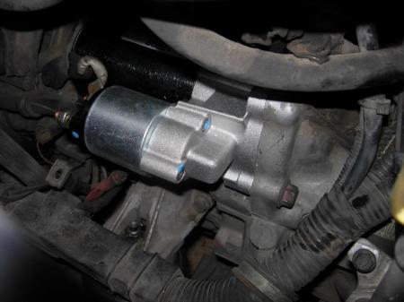 New starter bolted in place...