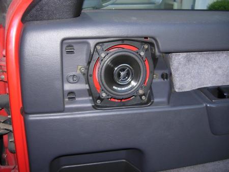 New speaker installed in passenger side.